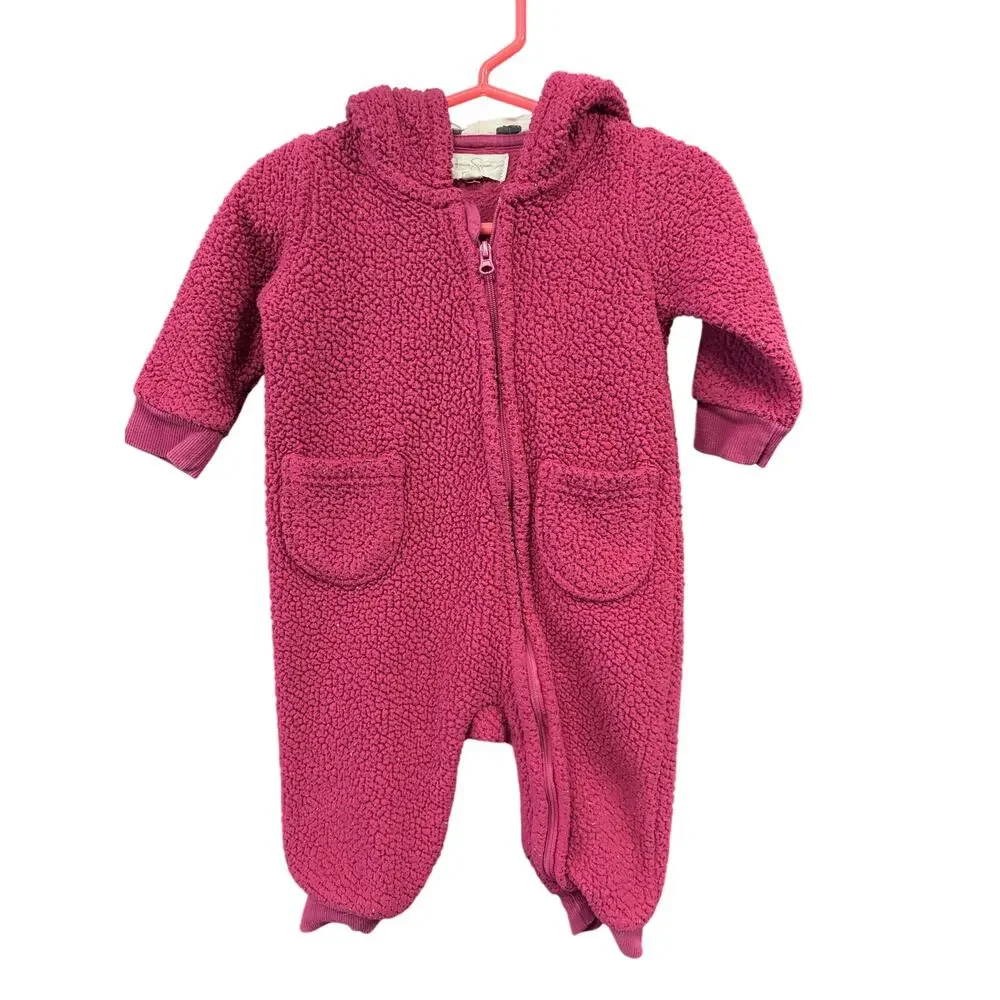 *LAST CHANCE SALE ITEM*  Dark Pink Winter Jumpsuit - Jessica Simpson - 6-9mo